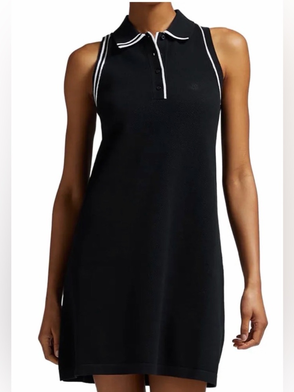 G/FORE Knit Polo White Trim Mini Dress Black Size Small